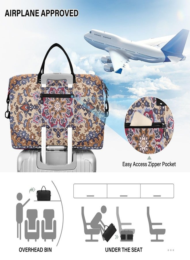 Aflyko Travel Duffel Persian Carpet Tribal Mandala Sport Tote Gym Weekender Overnight for Men Women Flight Approved Carry On Fitness Dance Go-To Daily, Medium - Image 5